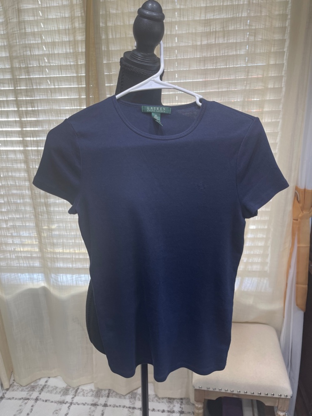 Ralph Lauren Classic Navy Short-Sleeve Crewneck Top